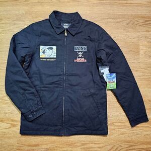 Vans One Piece Station Jacket Straw Hat Crew Black Quilted Full Zip Women's XS